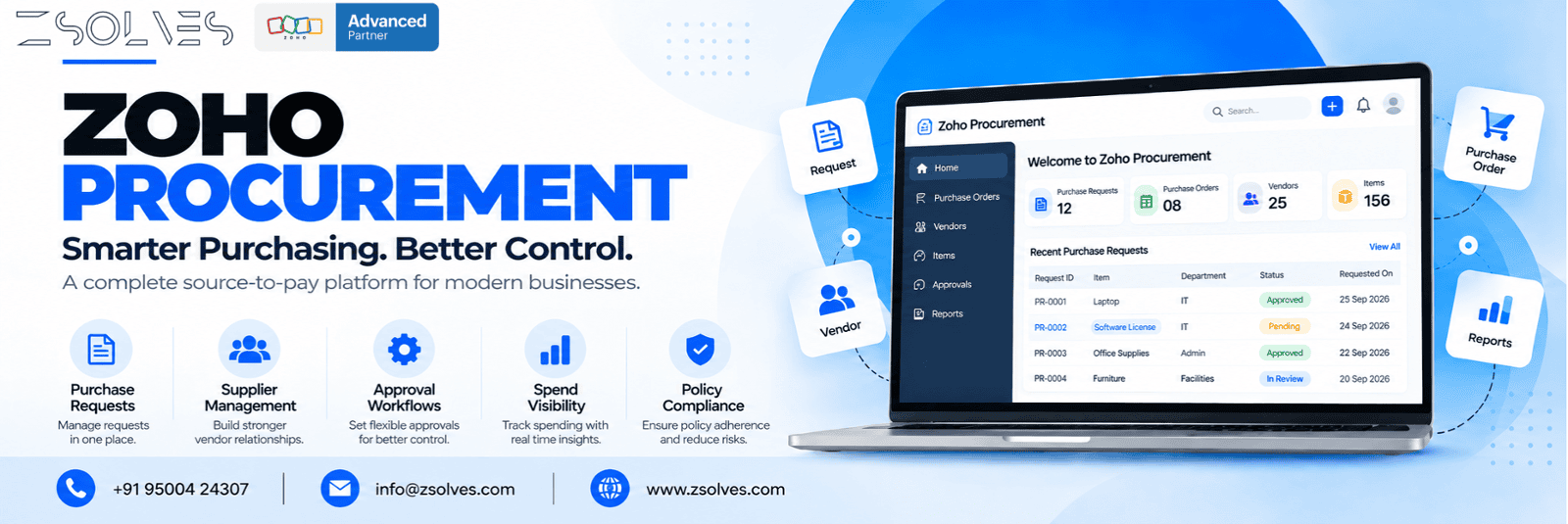 Zoho Procurement : Smarter Purchasing for Modern Businesses